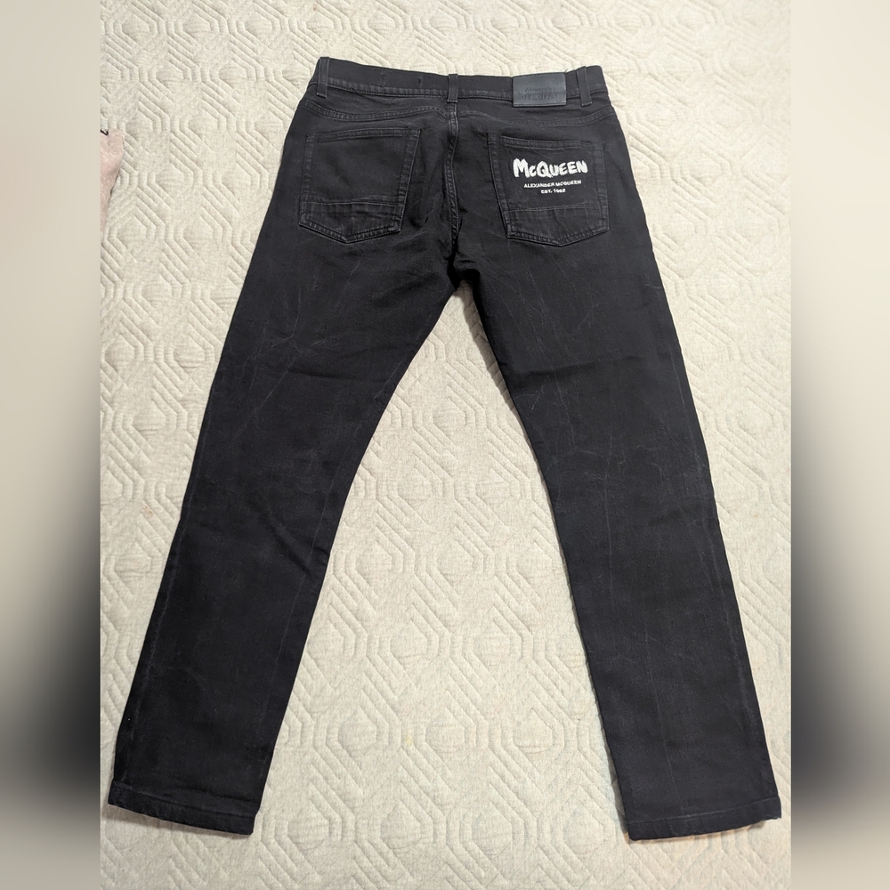 Alexander McQueen Men's Logo Print Jeans - Size 50 - US 32